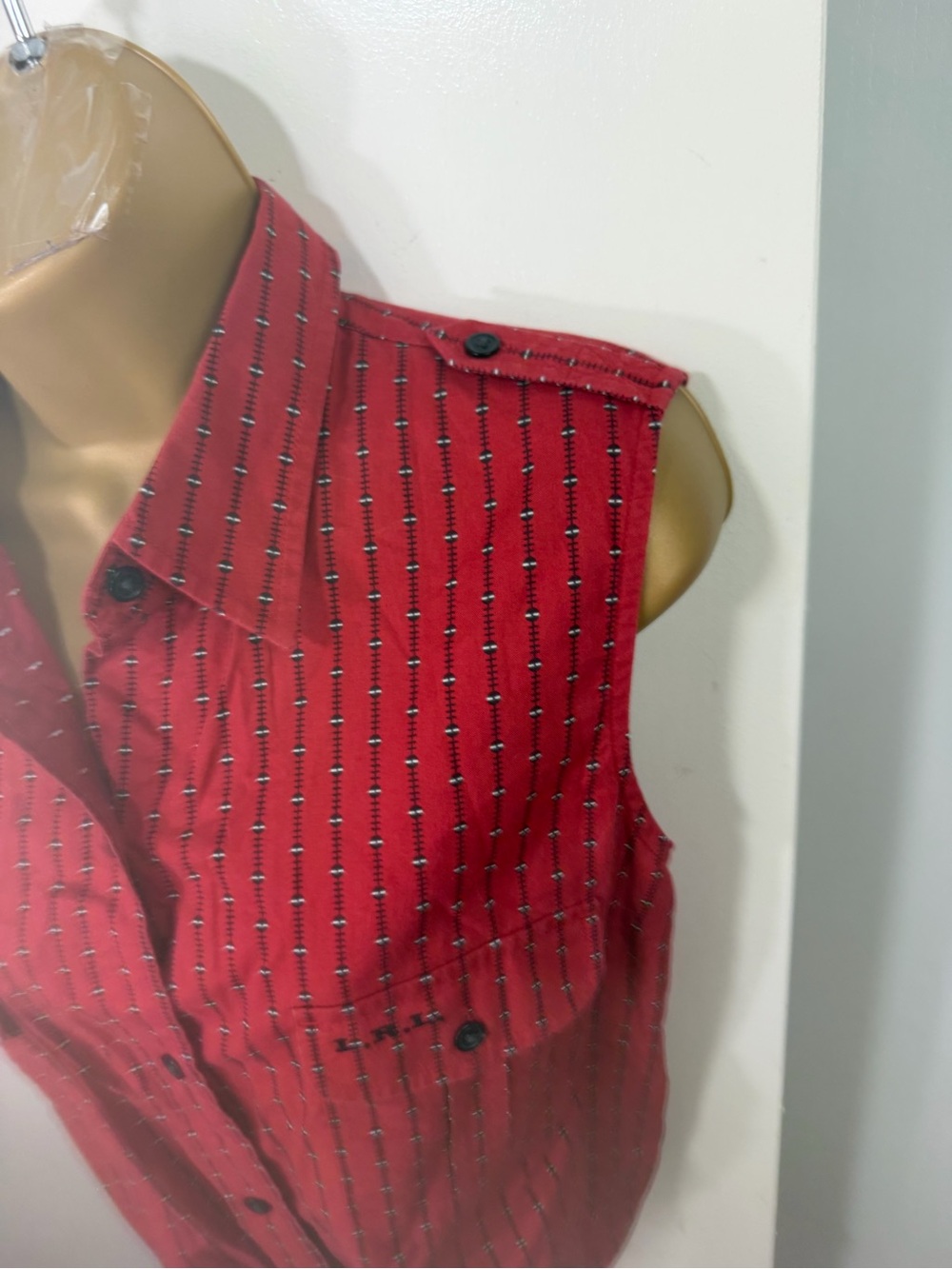 Lauren Ralph Lauren Red Vintage Button Front Printed Western Inspired Top 16 - Picture 8 of 16